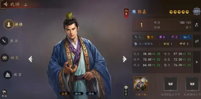 三国志王道天下郭嘉怎么样 三国志王道天下郭嘉介绍图片