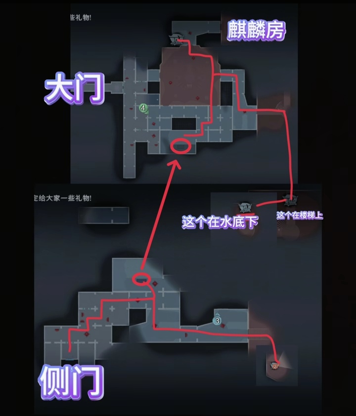 側門往上兩格右轉